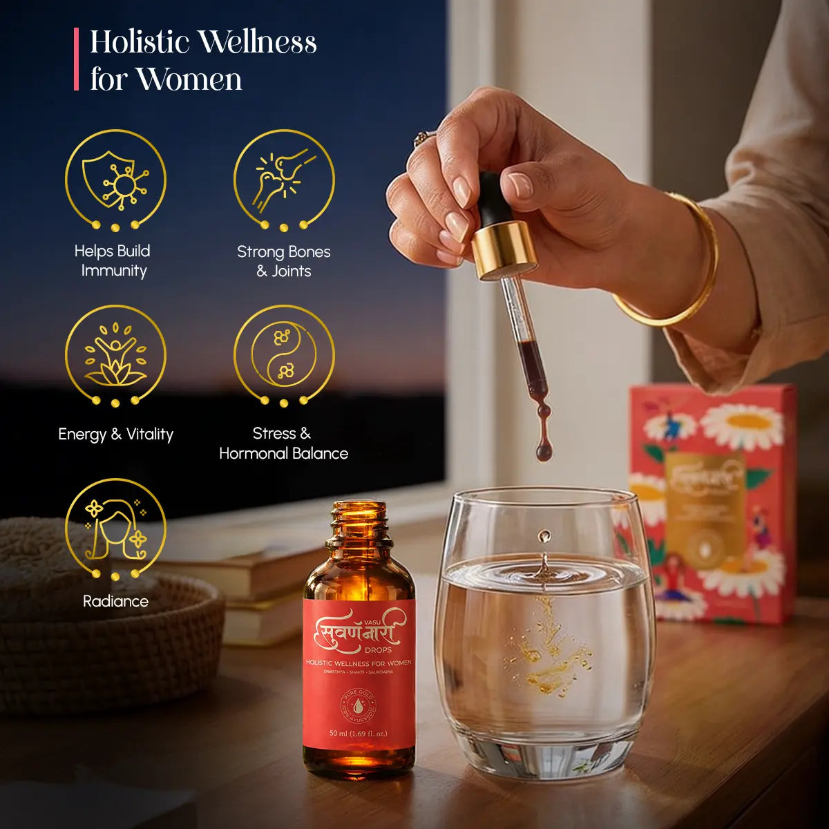 Vasu Swarna Naari Drops (50ml) + Super Gummies (30 Gummies) Combo Pack