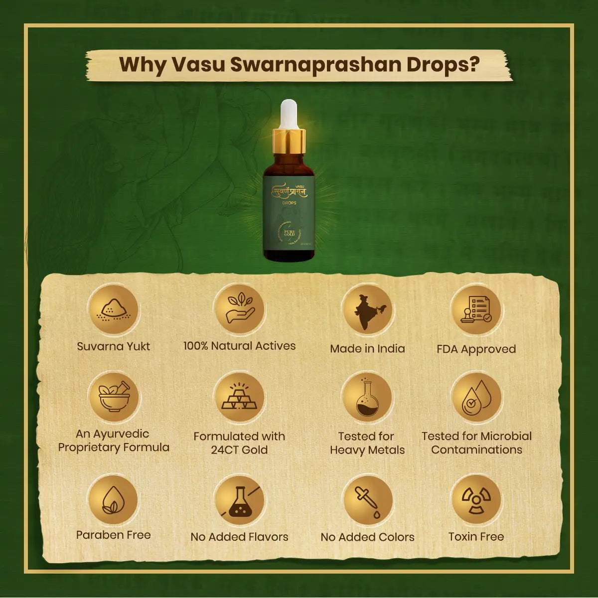 Vasu Swarna Naari Drops 50ml + Swarnaprashan Drops for Kids 30ml Combo Pack
