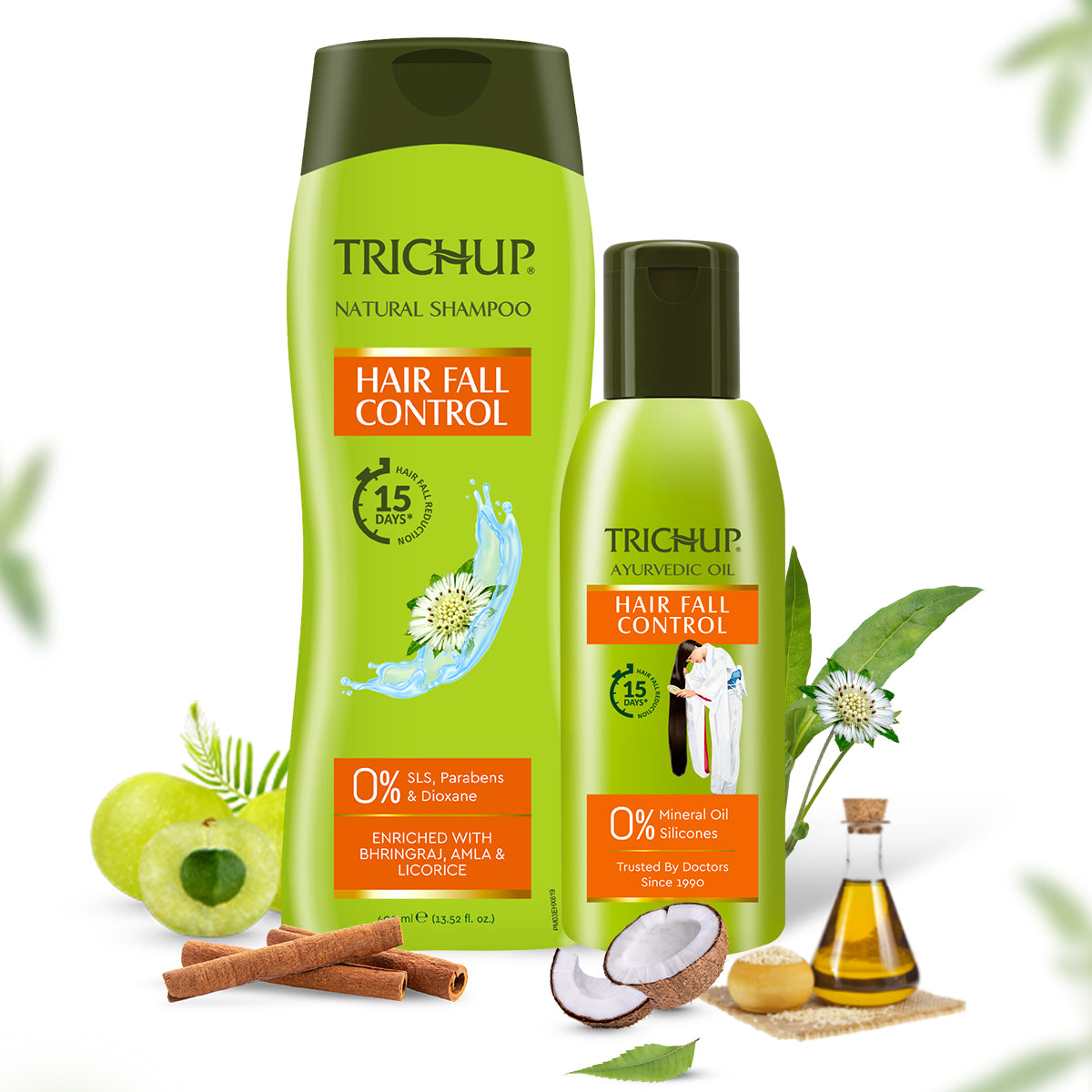 Trichup Hair Fall Control Oil(200ml) & Shampoo(400ml) - Enriched with Amla & Bhringraj - Helps to Reduce Hair Fall , Strengthens Your Hair Follicles & Keeps Hair Healthy