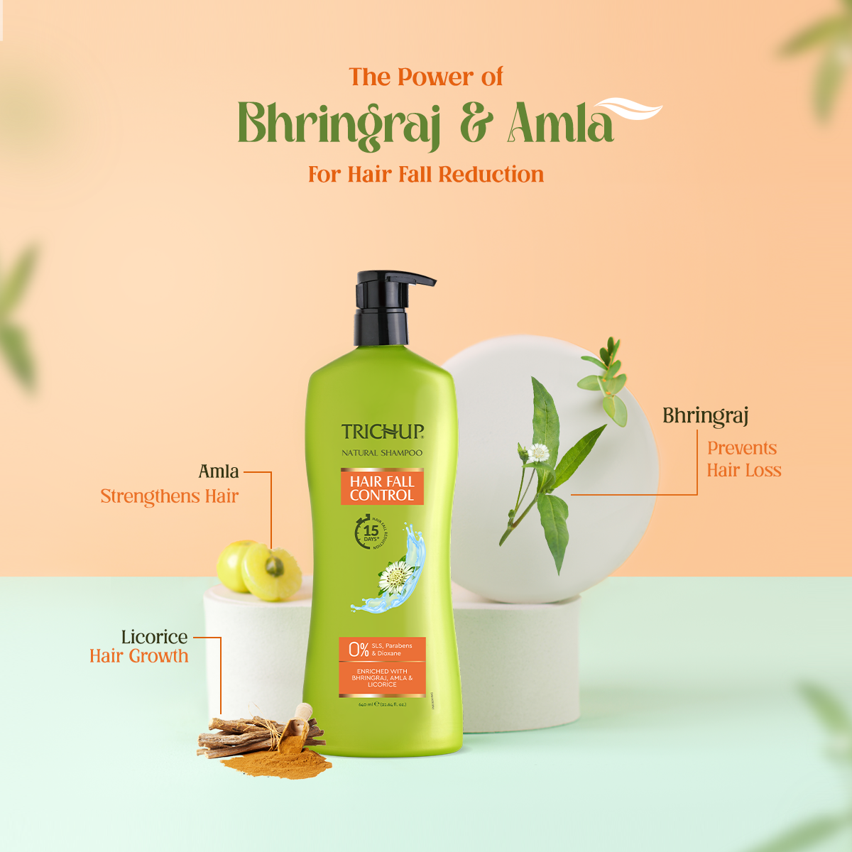 Trichup Hair Fall Control Natural Shampoo 640ml