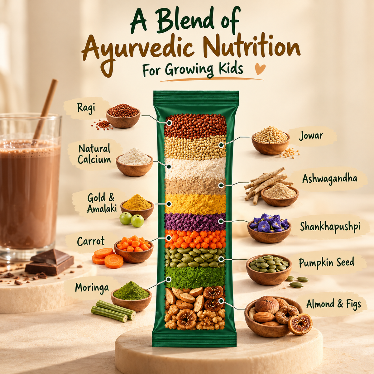 Vasu Suvarna Poshan Powder - 30 × 10g Pack