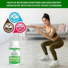 Load image into Gallery viewer, Vasu Nutra PCOS Supplement - 40:1 Ratio Myo-Inositol to D-Chiro Inositol - Fortified with Vitamin D3 &amp; Folic Acid - Regulates Menstrual Cycle - Helps Restore Hormonal &amp; Metabolic Balance - 60 Tablets
