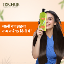 Load image into Gallery viewer, Trichup Hair Fall Control Natural Shampoo 640ml - Enriched with Bhringraj - Cleanse Your Hair Effectively & Protect From Breakage - Get Healthy & Shiny Hair All Day Long