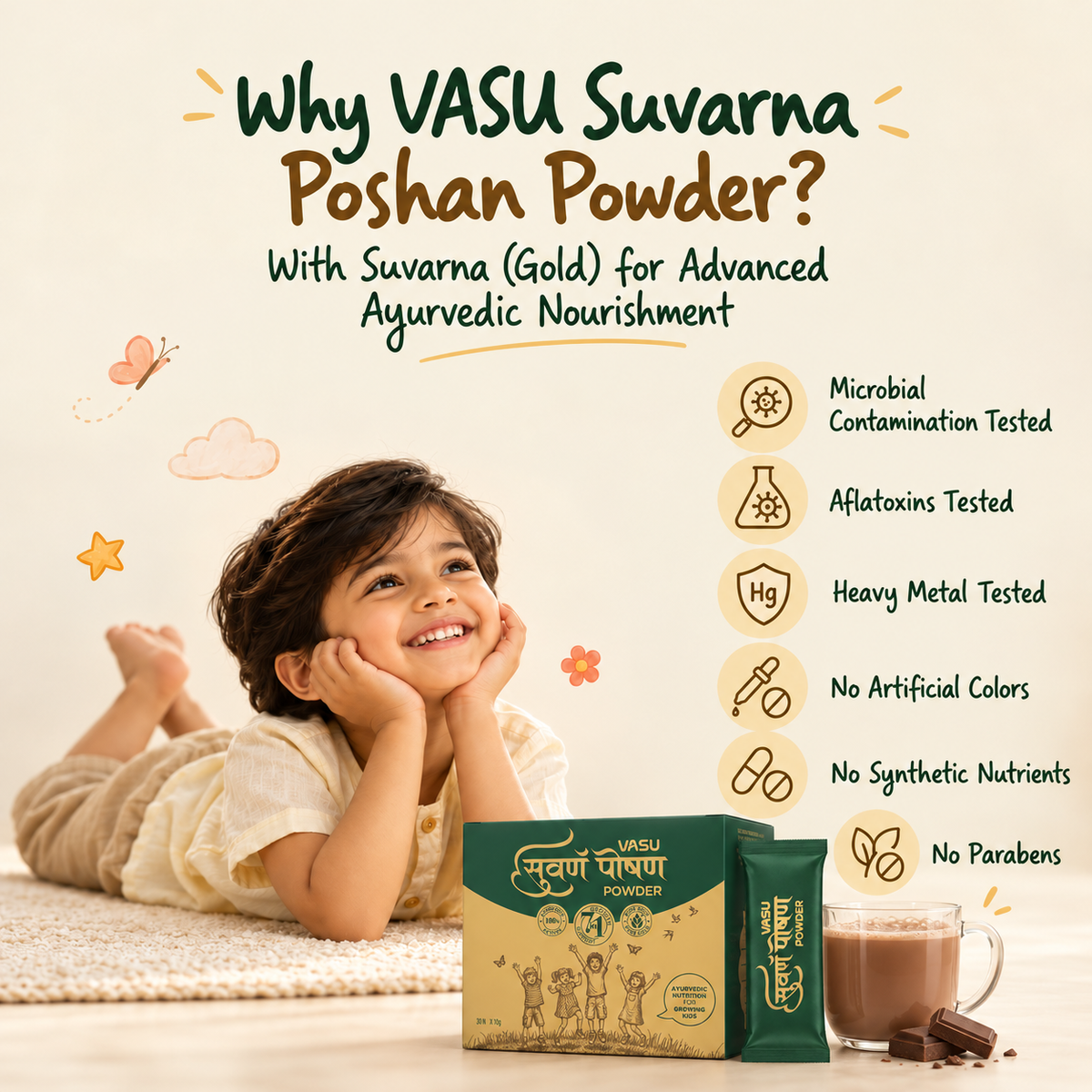 Vasu Suvarna Poshan Powder - 30 × 10g Pack