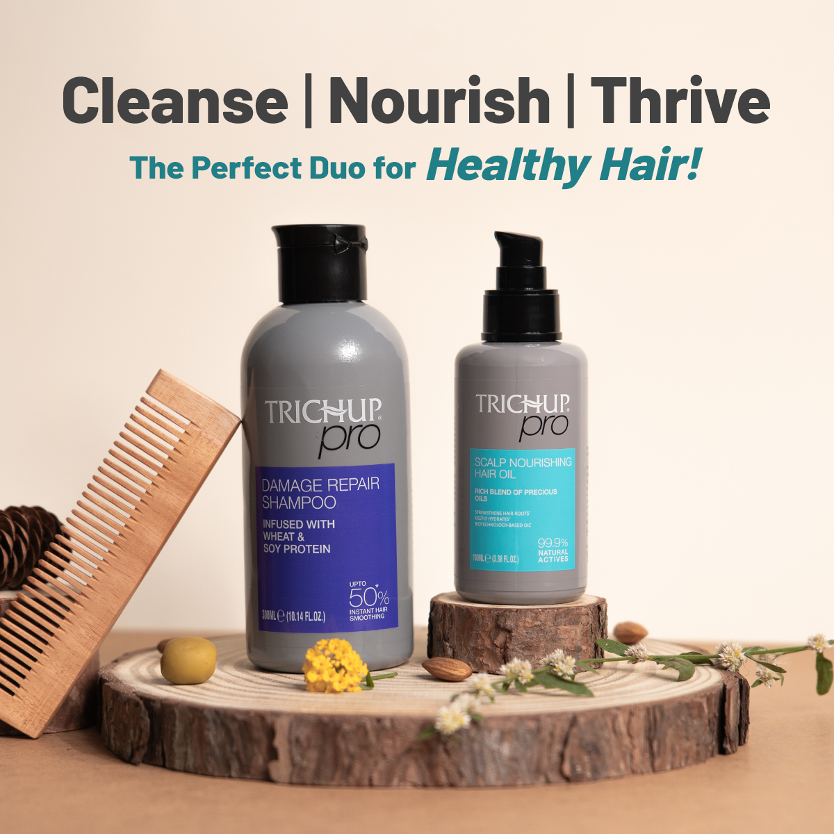 Trichup Pro Scalp Nourishing Hair Oil 100ml & Damage Repair Shampoo 300ml Combo