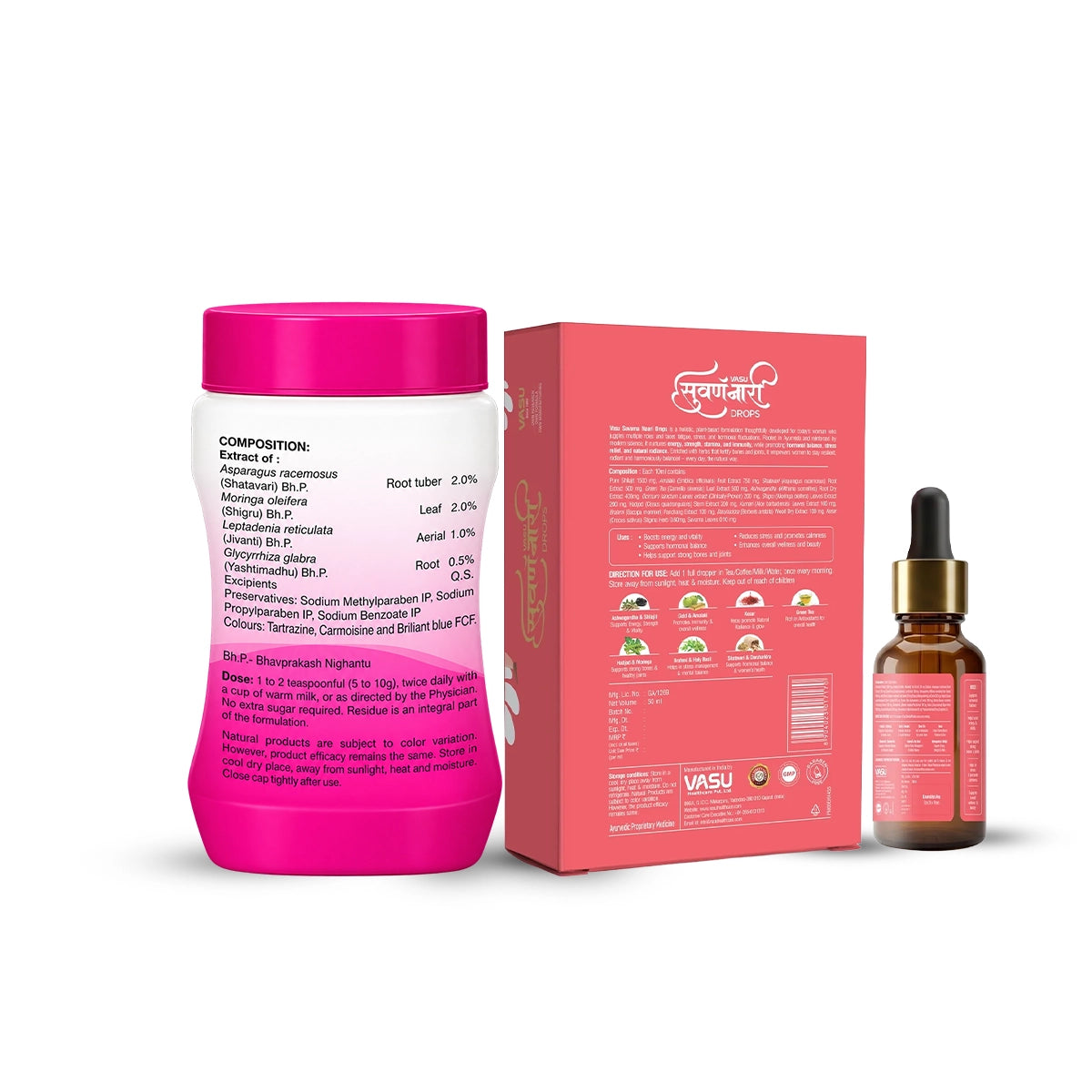 Vasu Swarna Naari Drops (50ml) + Merylact Granules (250g)