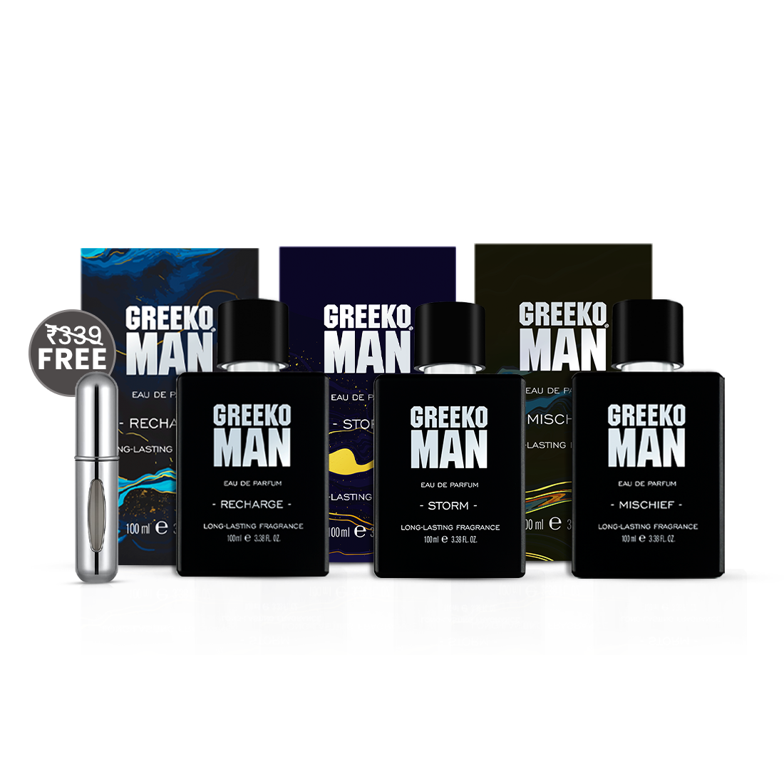 Greeko Man Perfume Combo (Pack of 3) For Men - Luxurious Premium Perfume For Long Lasting Fragrance - No Gas Fragrance - Eau De Parfum