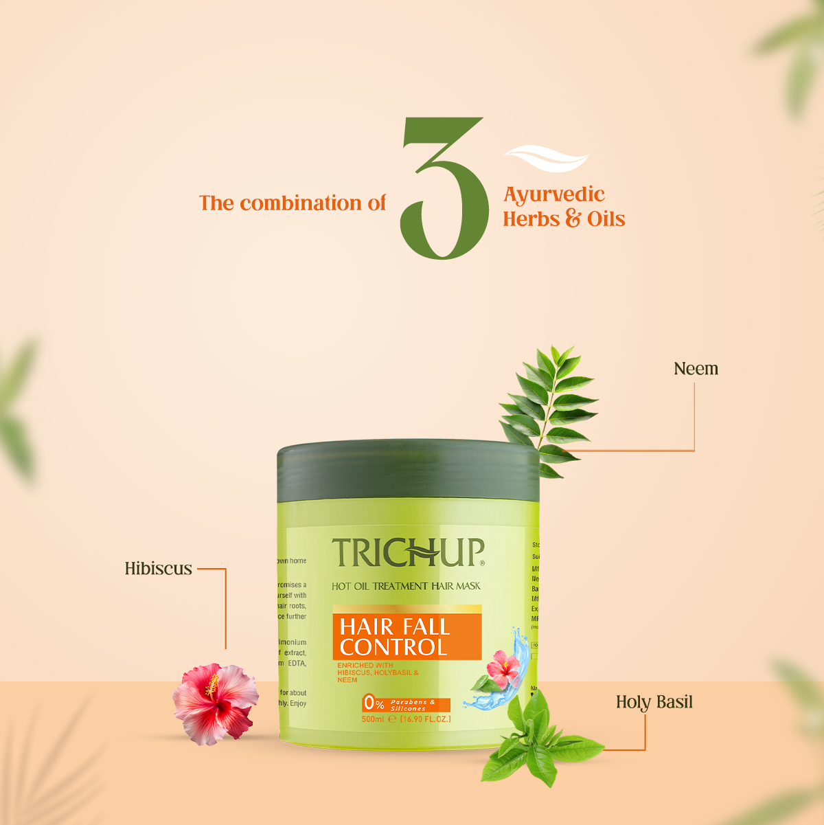Trichup Hair Fall Control Shampoo 640ml & Mask 500ml Kit