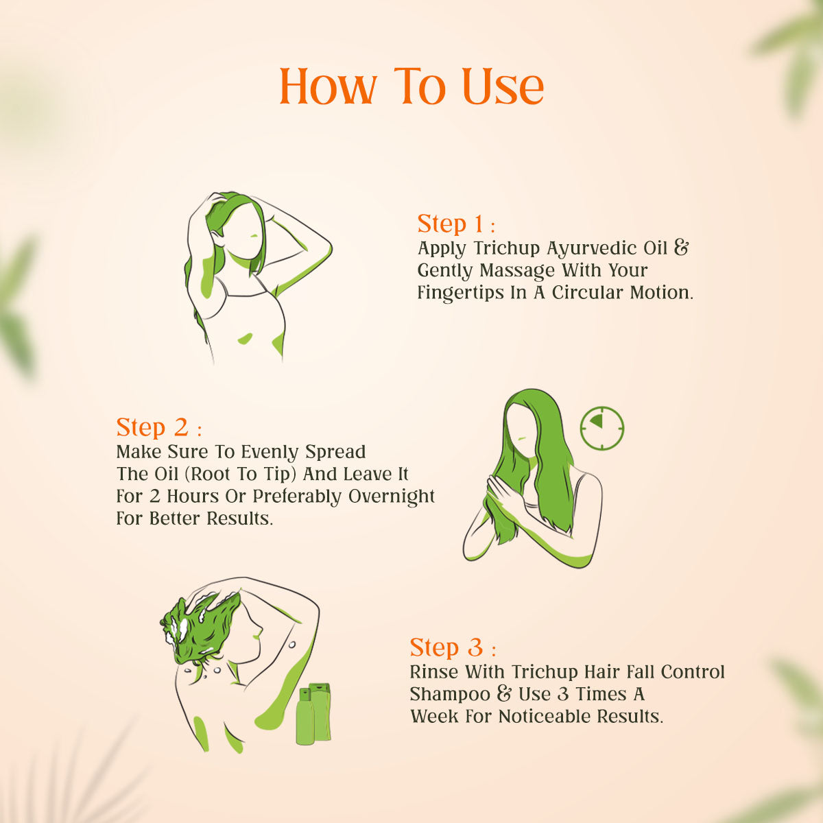 Trichup Hair Fall Control Oil 200ml, Shampoo 200ml & Cream 200ml