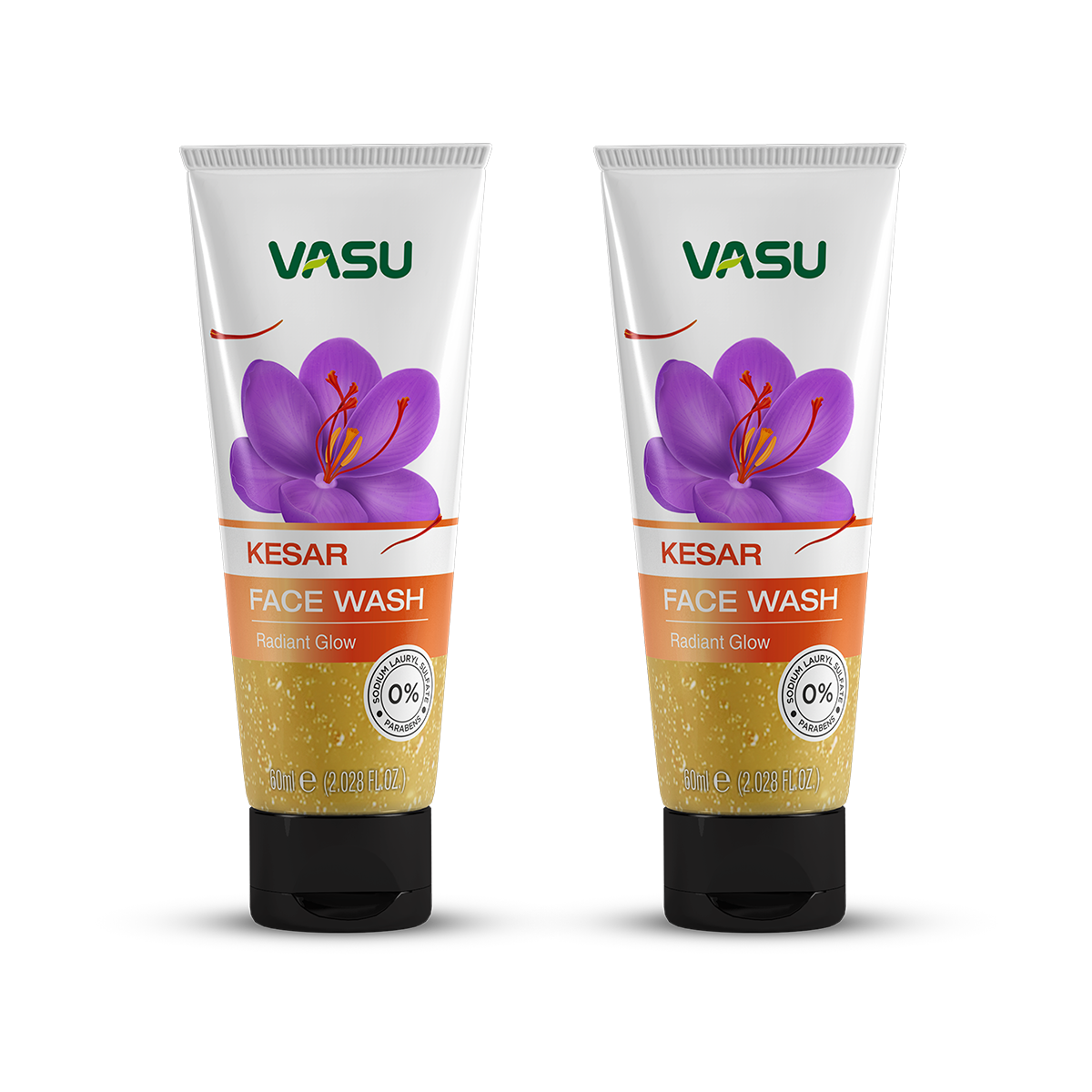 Vasu Kesar Facewash - Radiant Glow - 60ml (Pack of 2)