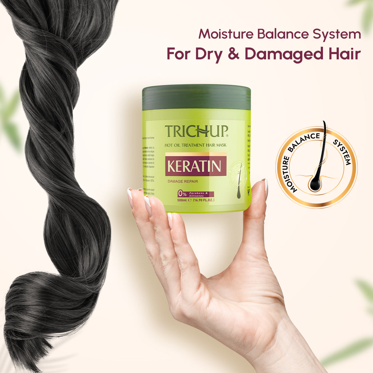 Trichup Keratin Hair Shampoo, Mask & Cream Combo