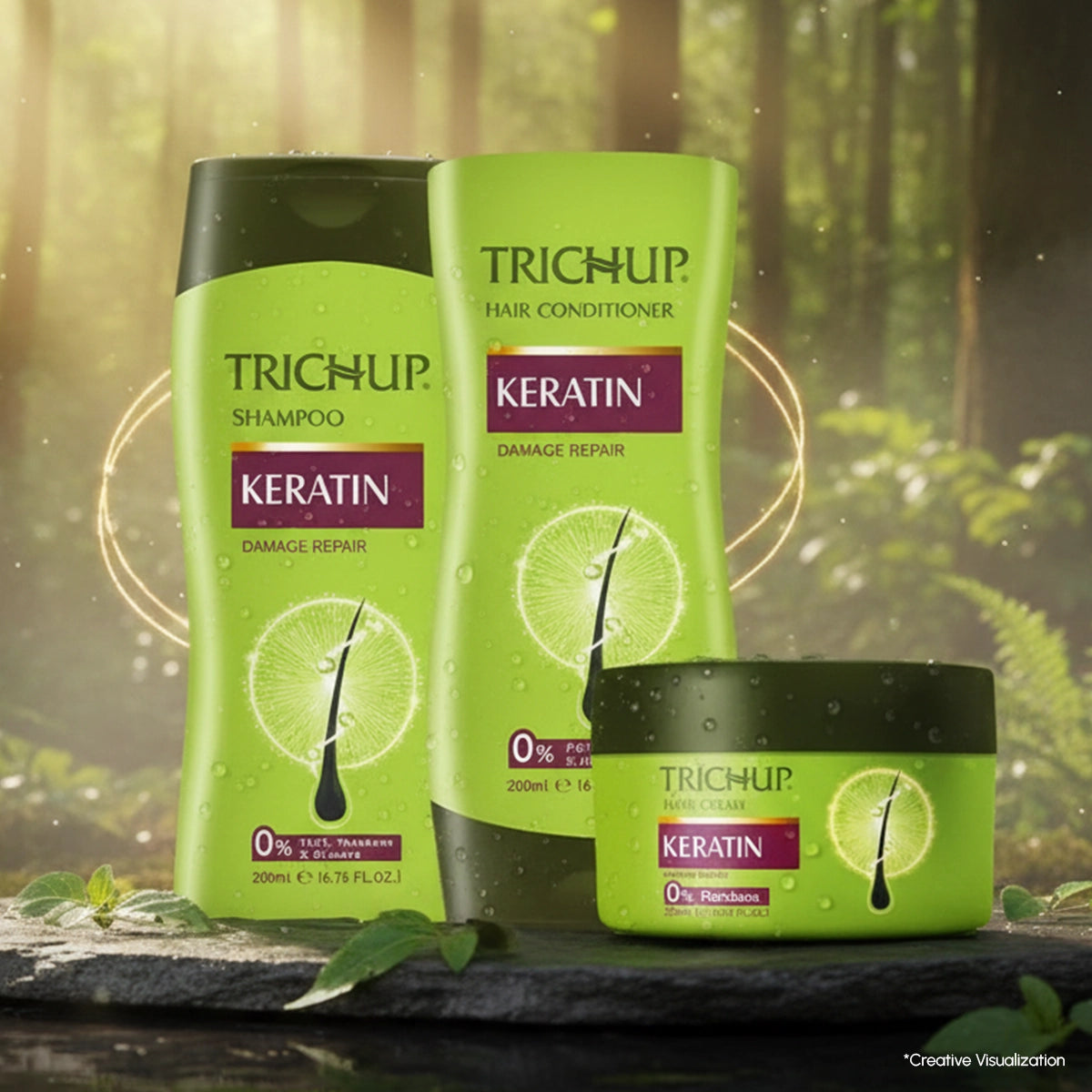Trichup Keratin Hair Shampoo, Conditioner & Cream Combo