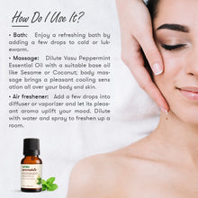 Load image into Gallery viewer, Vasu Aromatics Combo of Basil, Peppermint, Lemon, Lemongrass Essential Oil - 100% Pure & Natural - Air Freshener - For a Refreshing & Relaxing Bathing Experience