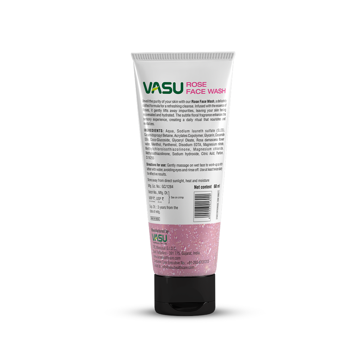 Vasu Rose Face Wash - Hydrating - 60ml (Pack of 2)