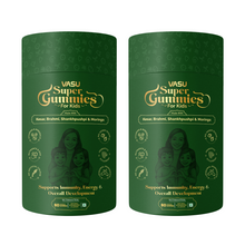 Load image into Gallery viewer, Vasu Super Gummies For Kids – Supports Immunity, Energy & Overall Development – Natural Strawberry (60x2 Gummies) – Made with Kesar, Moringa, Brahmi & Shankhpushpi - (Pack of 2)
