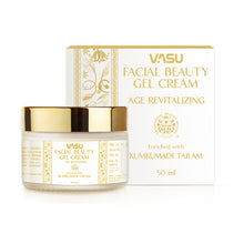 Load image into Gallery viewer, Vasu Facial Beauty Gel Cream - Enriched with Kumkumadi Tailam - Age Revitalizing - Reduce Hyperpigmentation &amp; Age Spots - Novel Gelling Technology - Specially Formulated For Oily &amp; Acne-prone Skin
