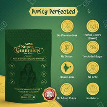 Load image into Gallery viewer, VASU Immunity Booster Pack for Kids – Swarnaprashan Drops with Pure Gold (30ml) & Super Gummies for Kids (30 Gummies) | Supports Immunity, Growth & Digestive Health