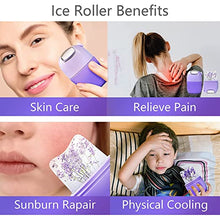 Load image into Gallery viewer, Facial Ice Massager for Face, Eyes &amp; Neck (Purple) - 2 in 1 Ice Roller &amp; Face Roller Helps to Combat Face Puffiness, Calm &amp; Refresh Your Skin - 2 in 1 Tool with Multiple Benefits - VasuStore
