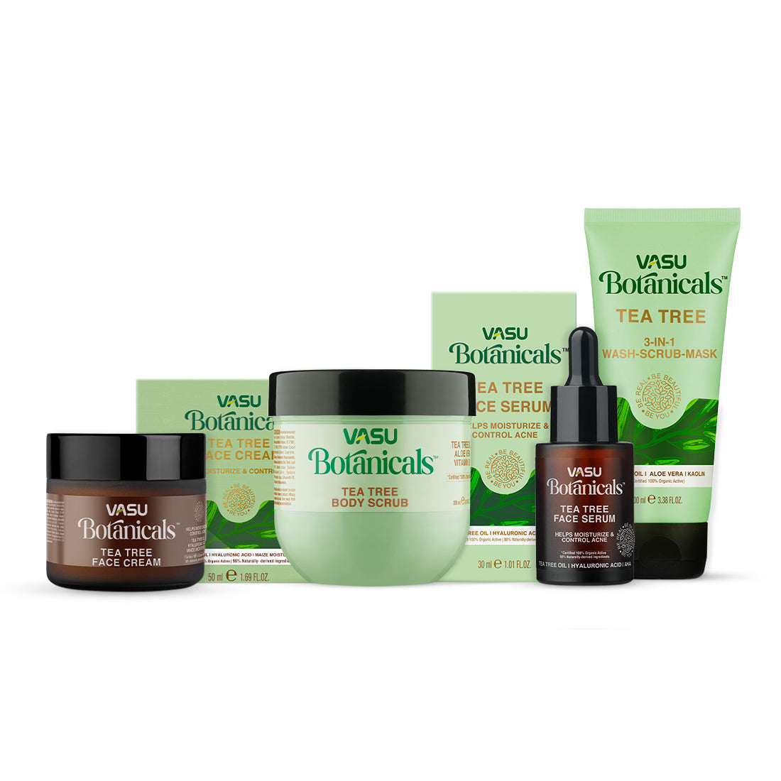 Vasu Botanicals Tea Tree Kit For Acne & Pimple - Helps to Control Acne and Fight Pimple Causing Germs - Prevent Breakouts & Blemishes - VasuStore