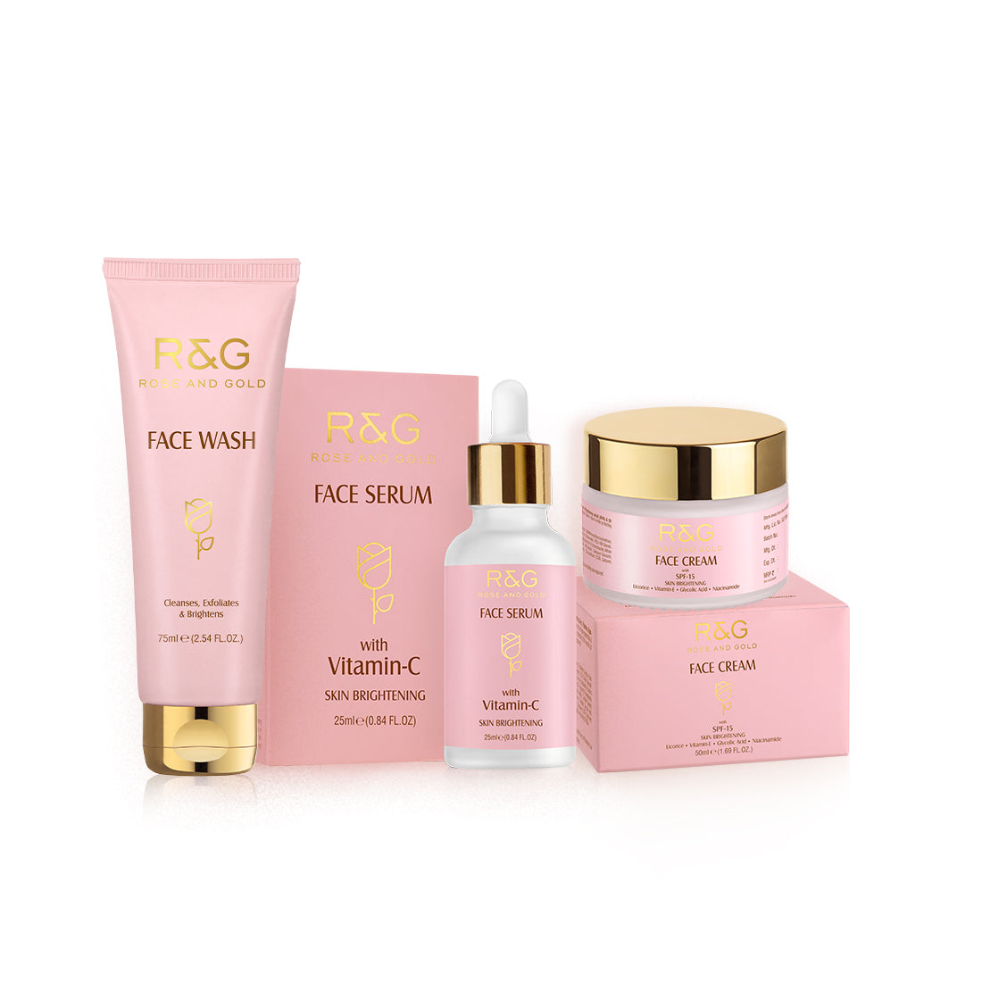 R&G Face Brightening Kit - Fades Dark Spots, Reduces Hyperpigmentation, Evens Skin Tone & Helps to Promote a Radiant, Brighter & Youthful Appearance of Your Skin