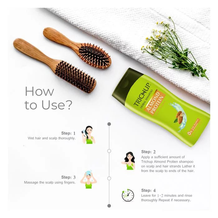 Trichup Herbal Shampoo – Almond Protein Repairs & Strengthens Hair - VasuStore