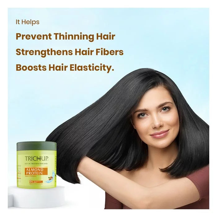 Trichup Almond Protein Hair Mask - Salon like Hair Spa at Home - Repairs Damaged & Rough Hair - Prevents Thinning Hair, Strengthens Hair Fibers & Boosts Hair Elasticity - VasuStore