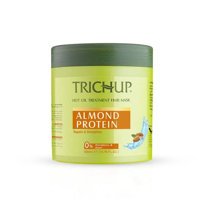 Trichup Almond Protein Hair Mask - Salon like Hair Spa at Home - Repairs Damaged & Rough Hair - Prevents Thinning Hair, Strengthens Hair Fibers & Boosts Hair Elasticity - VasuStore