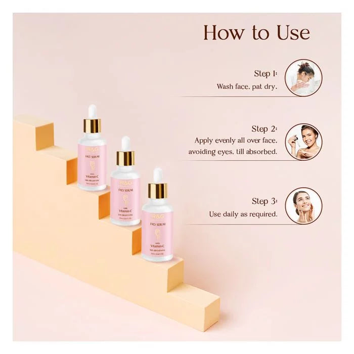 R&G Vitamin C Face Serum for Skin Brightening - Help Reduce Fine Lines, Wrinkles, Dark Spots, Evens Skin Tone and Promotes Visibly Radiant, Smoother & Healthier Looking Skin - VasuStore