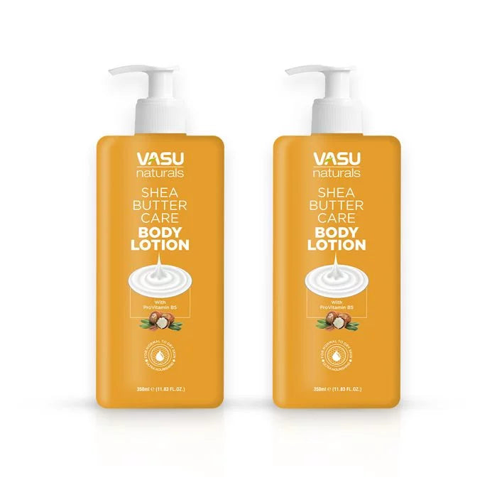 Vasu Naturals Shea Butter Body Lotion - Enriched with Shea Butter & ProVitamin B5 - Attracts & Retains Moisture - Leaves Skin Deeply Hydrated & Nourished - Pack of 2 - VasuStore