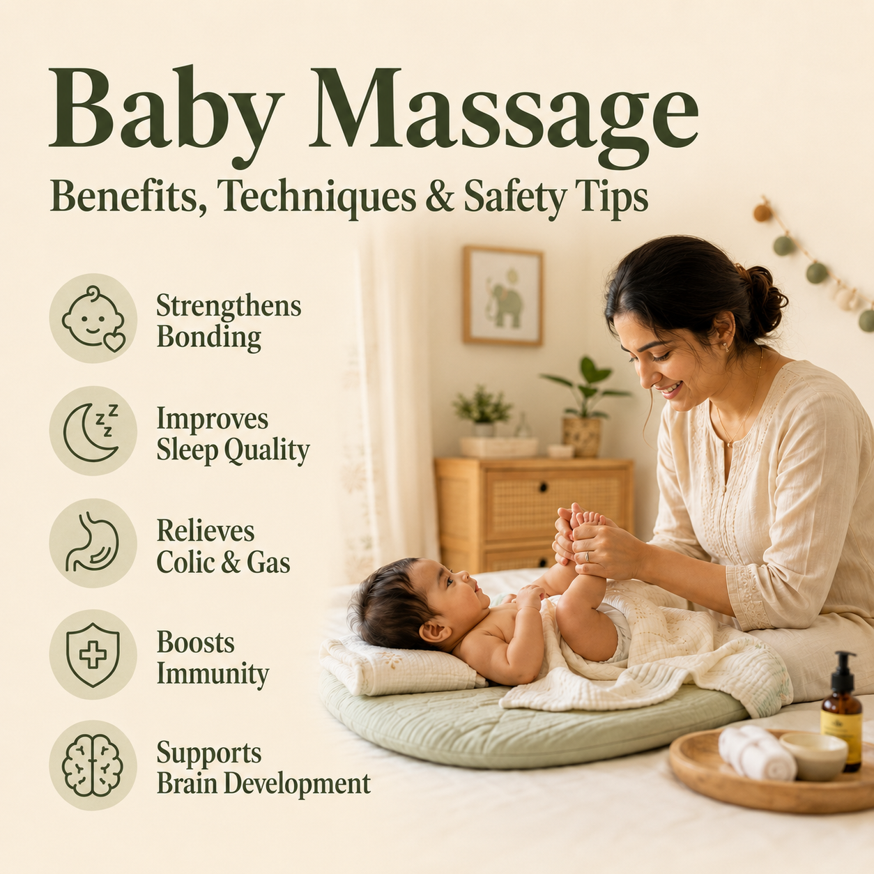 Baby Massage Benefits, Techniques and Safety Tips for Parents