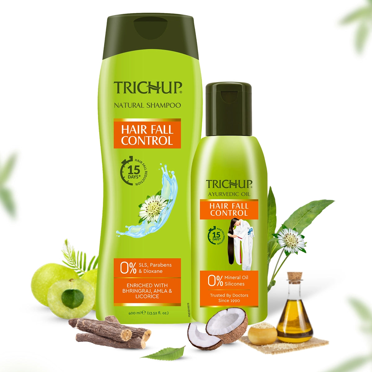 Trichup Hair Fall Control Oil 200ml & Shampoo 400ml