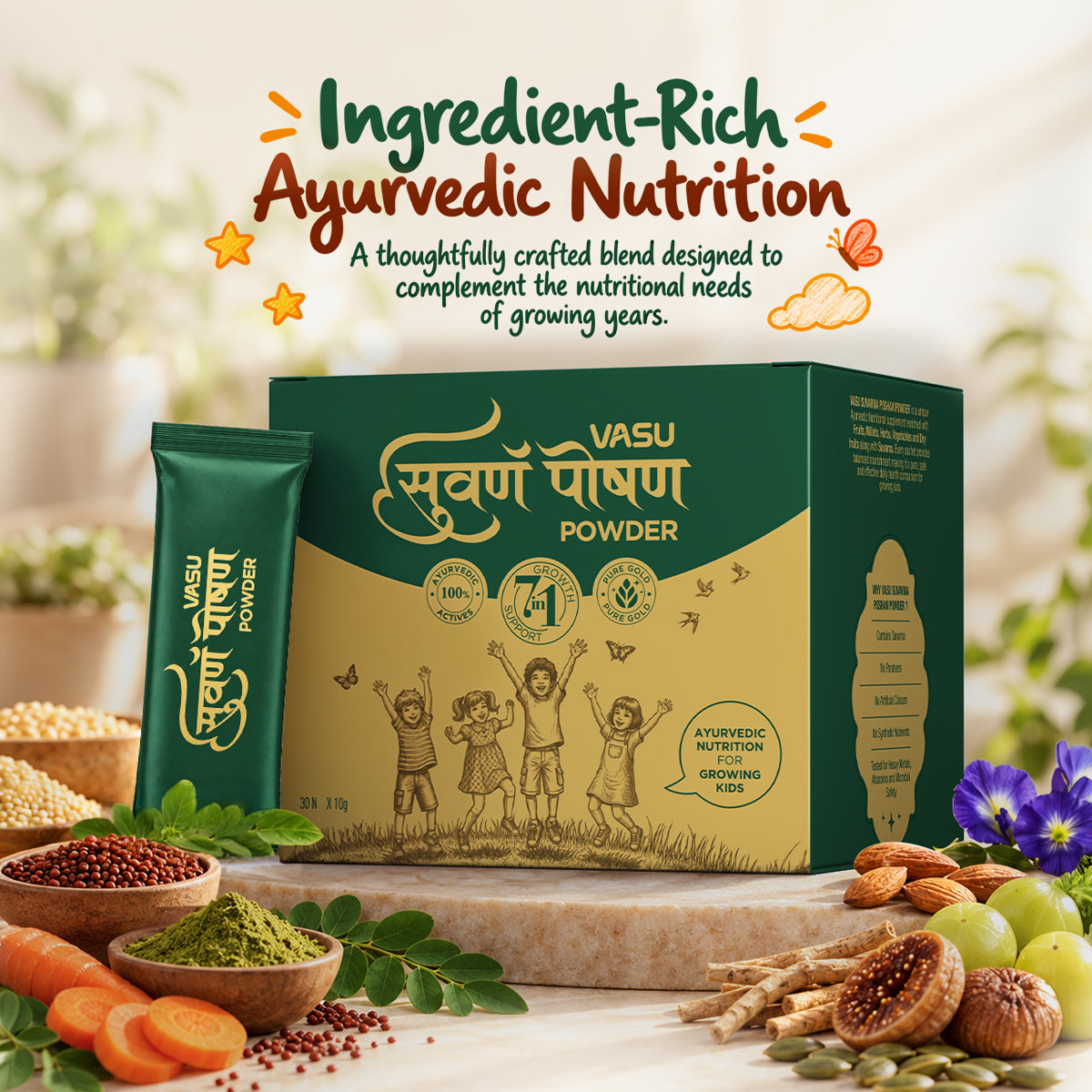 Vasu Suvarna Poshan Powder - 30 × 10g Pack