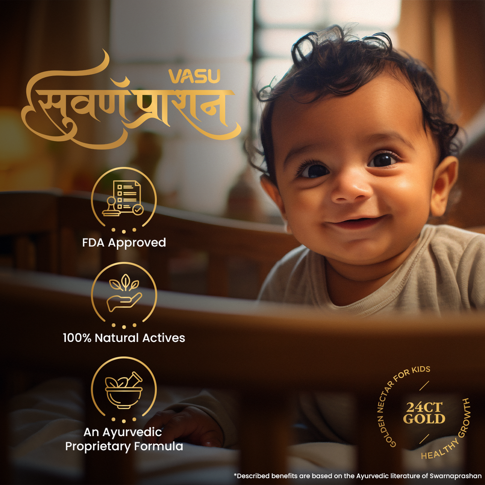 Vasu Swarnaprashan for Kids 30ml - Formulated with Pure 24CT Gold