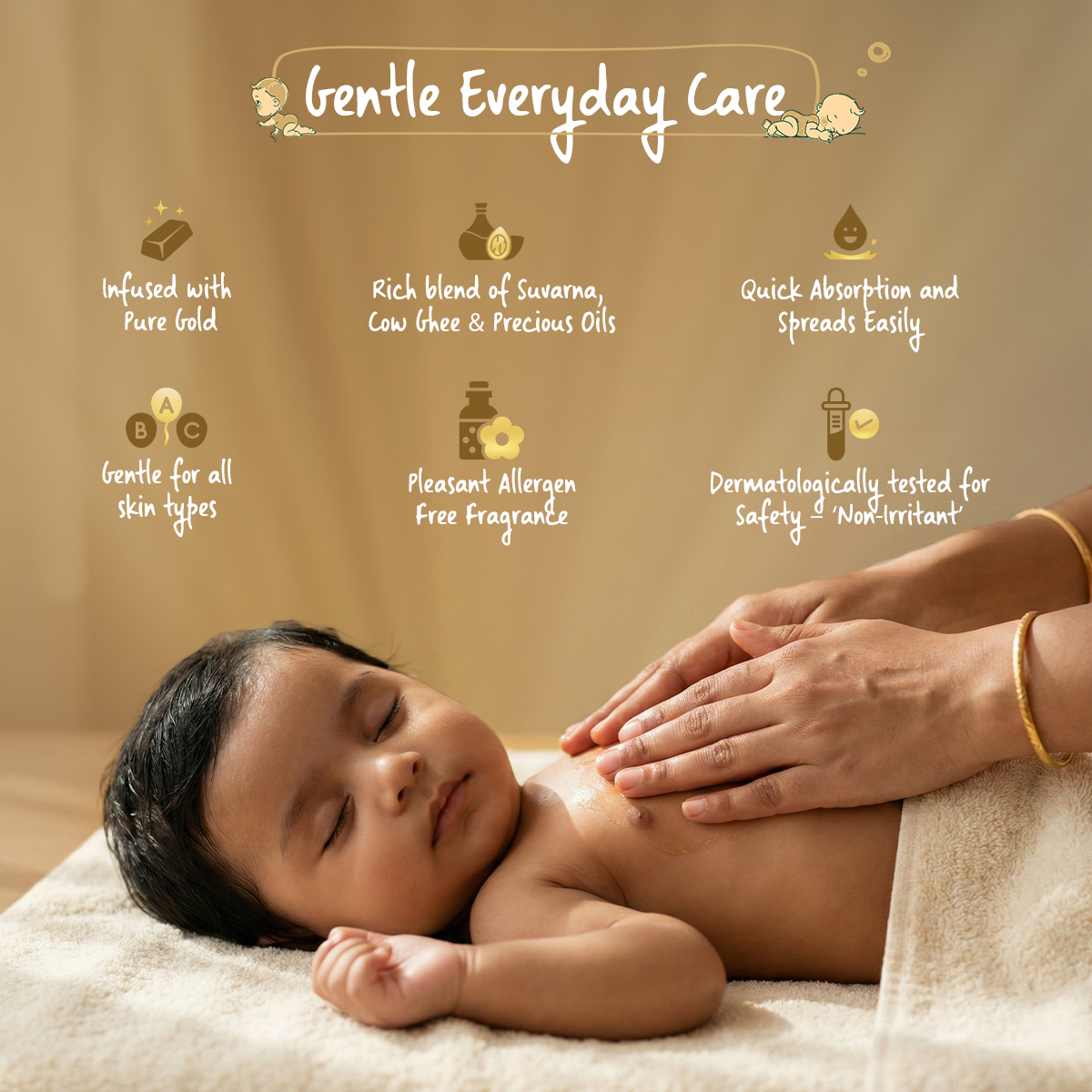 Vasu Swarna Malish Tailam Baby Massage Oil (200ml) & Swarnaprashan Drops (30ml) & Super Gummies (60 Gummies)