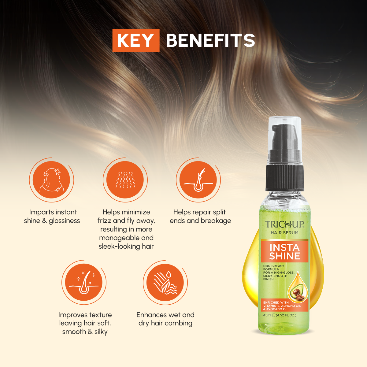 Trichup Hair Serum Insta Shine 45 ml