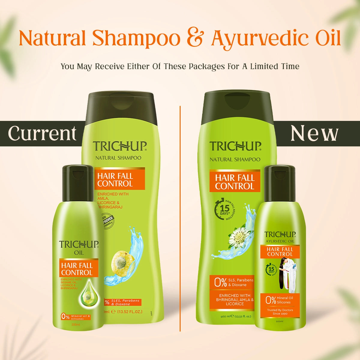 Trichup Hair Fall Control Oil 200ml & Shampoo 400ml