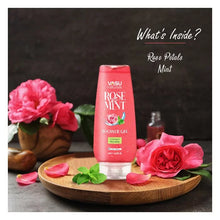 Load image into Gallery viewer, Vasu Naturals Rose &amp; Mint Shower Gel - Enriched with Menthol &amp; Rose - Instantly Soothes &amp; Refreshes - Helps to Leave Skin Soft, smooth &amp; Moisturized - Pack of 2 - VasuStore
