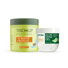 Load image into Gallery viewer, Trichup Almond Protein Hair Mask with Aloe Vera Gel - Salon like Hair Spa at Home - Repairs Damaged &amp; Rough Hair - Prevents Thinning Hair, Strengthens Hair Fibers &amp; Boosts Hair Elasticity
