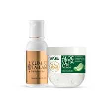 Load image into Gallery viewer, Vasu Kumkumadi Tailam with Aloe Vera Gel - Enriched with Saffron, Aloe Vera &amp; Manjistha - Hydrates, Nourishes &amp; Moisturizes Your Skin By Maintaining Natural Glow
