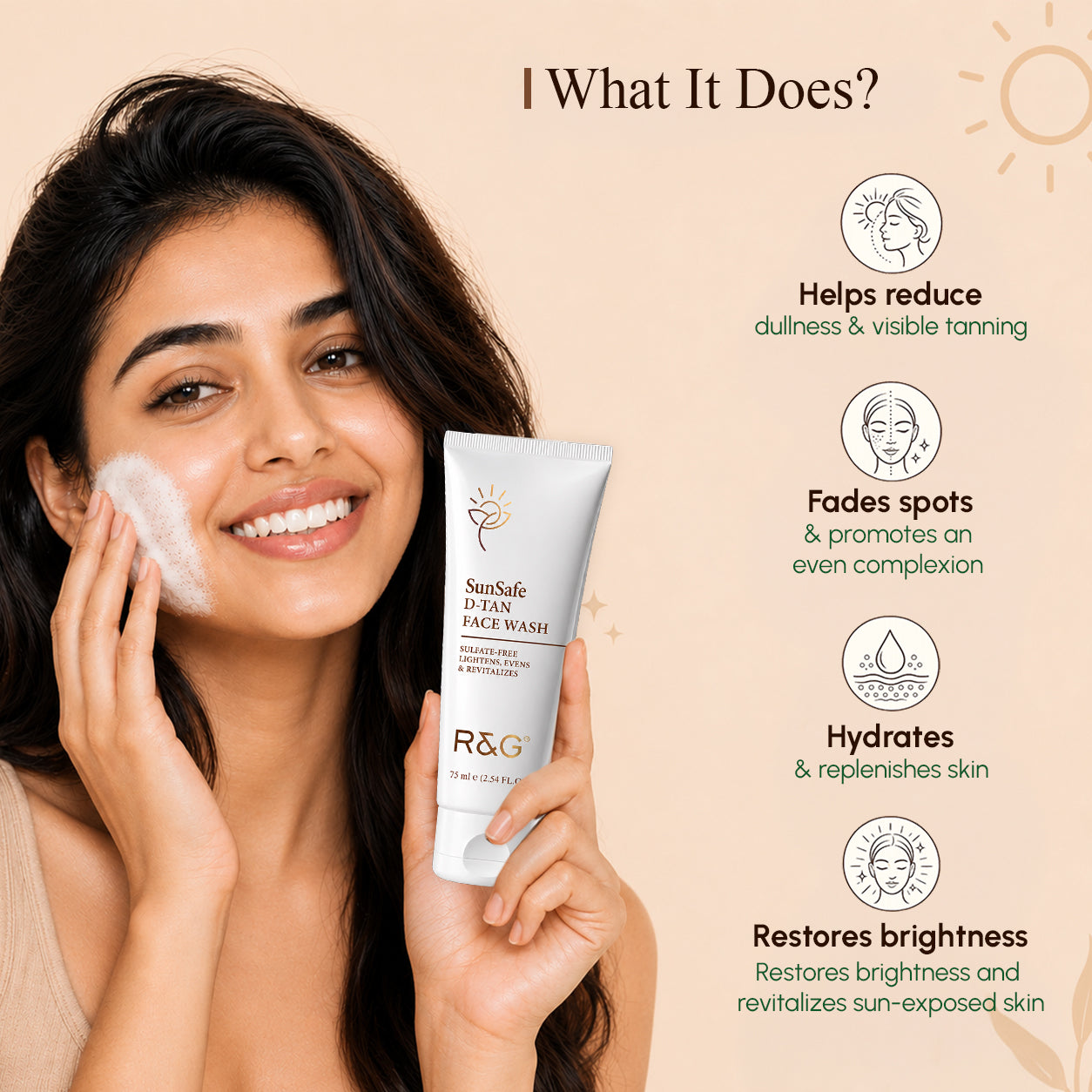 R&G SunSafe D Tan Face Wash For Women & Men