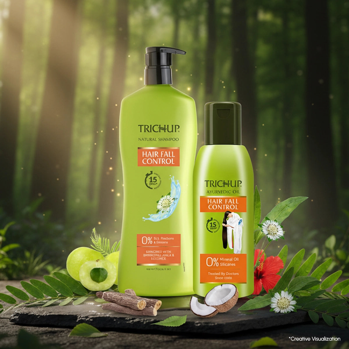 Trichup Hair Fall Control Oil 200ml & Shampoo 640ml