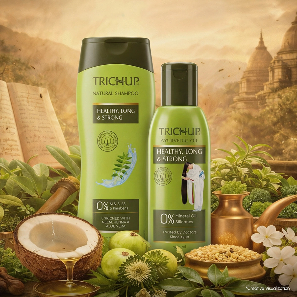 Trichup Healthy Long & Strong Oil 200ml & Shampoo 400ml