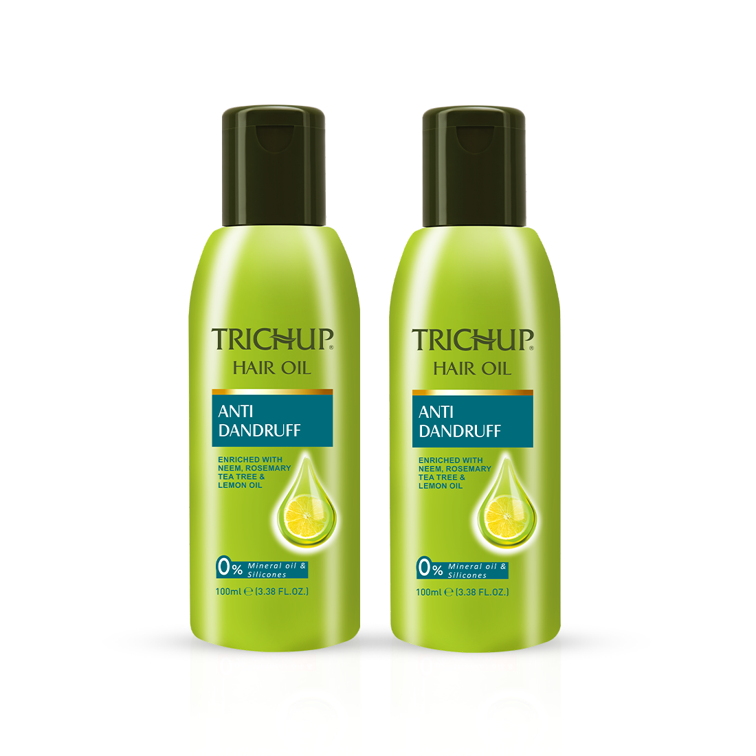 Trichup Anti Dandruff Oil - Enriched with Rosemary, Lemon & Tea Tree - Lubricate & Conditions the Scalp - Helps to Prevent Flakes & Improves Scalp Health - 100ml (Pack of 2)