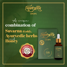 Load image into Gallery viewer, VASU Swarnaprashan Drop For Kids - Natural Formulated With Pure 24Ct Gold | Healthy Growth | Golden Nectar | Improves Strength &amp; Immunity Booster For Kids (0-16 Years)
