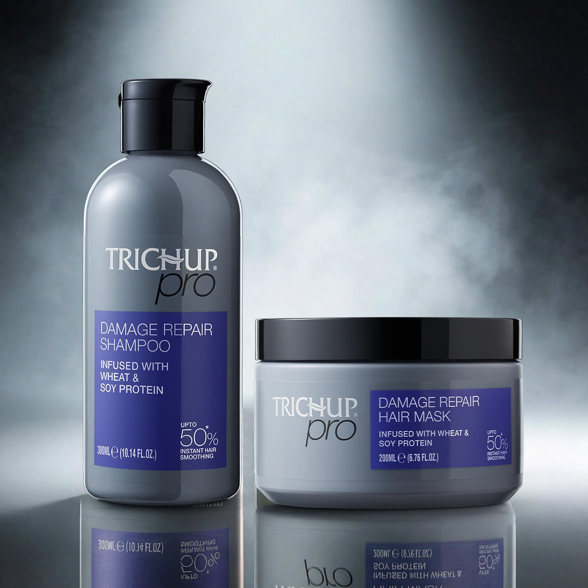 Trichup Pro Damage Repair & Instant Smoothing Hair Care Combo (Shampoo 300ml + Mask 200ml)