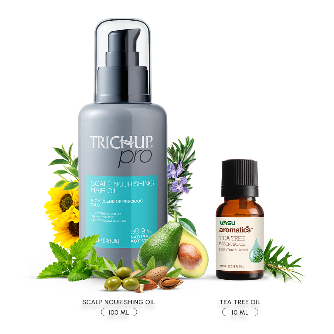 Trichup Pro Anti-Dandruff Oil Combo - Scalp Nourishing Hair Oil with 100% Natural Tea Tree Oil  Fights Dandruff & Soothes Itchy Scalp