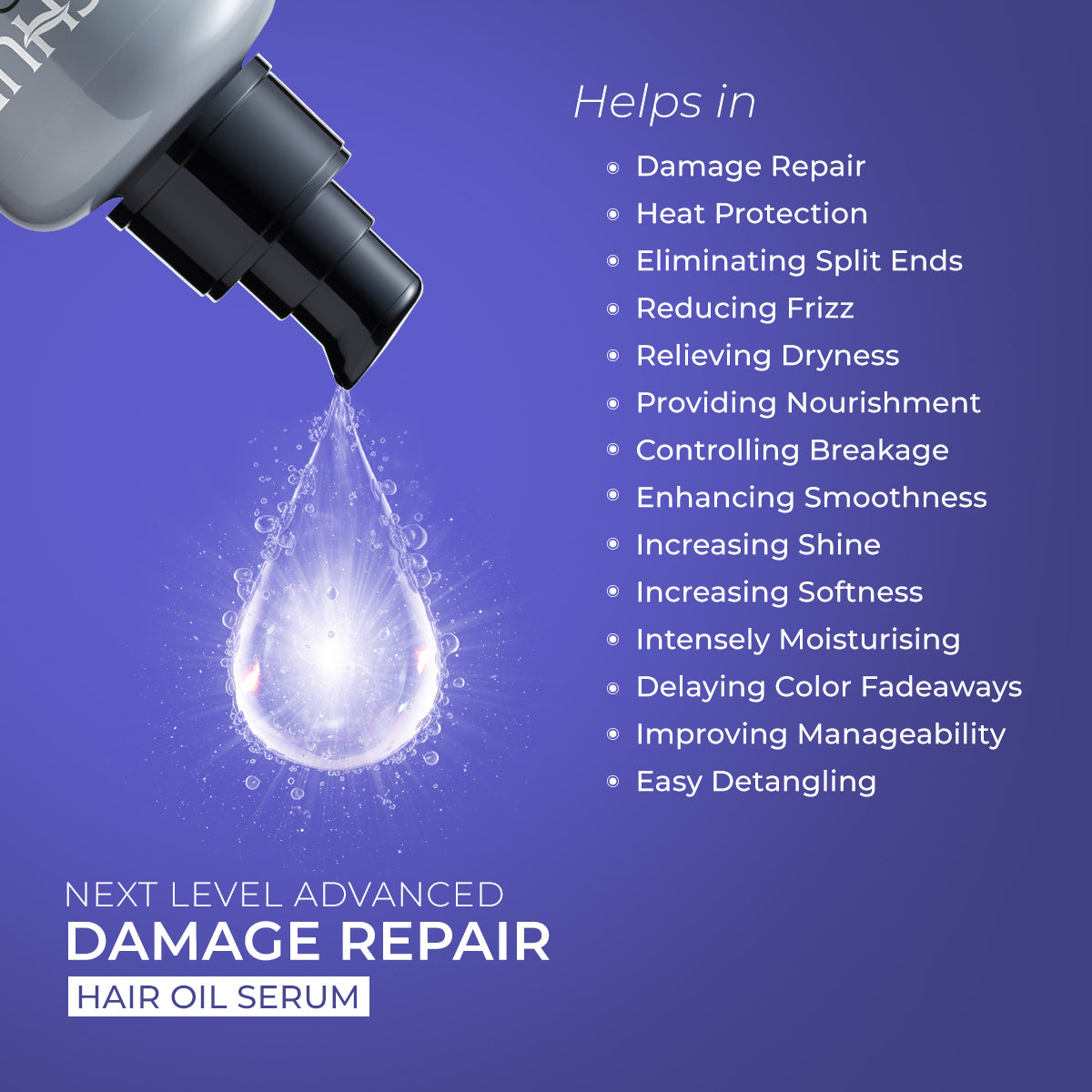 Trichup Pro Damage Repair & Instant Smoothing Hair Care Combo (Shampoo 300ml + Oil Serum 100ml + Mask 200ml)