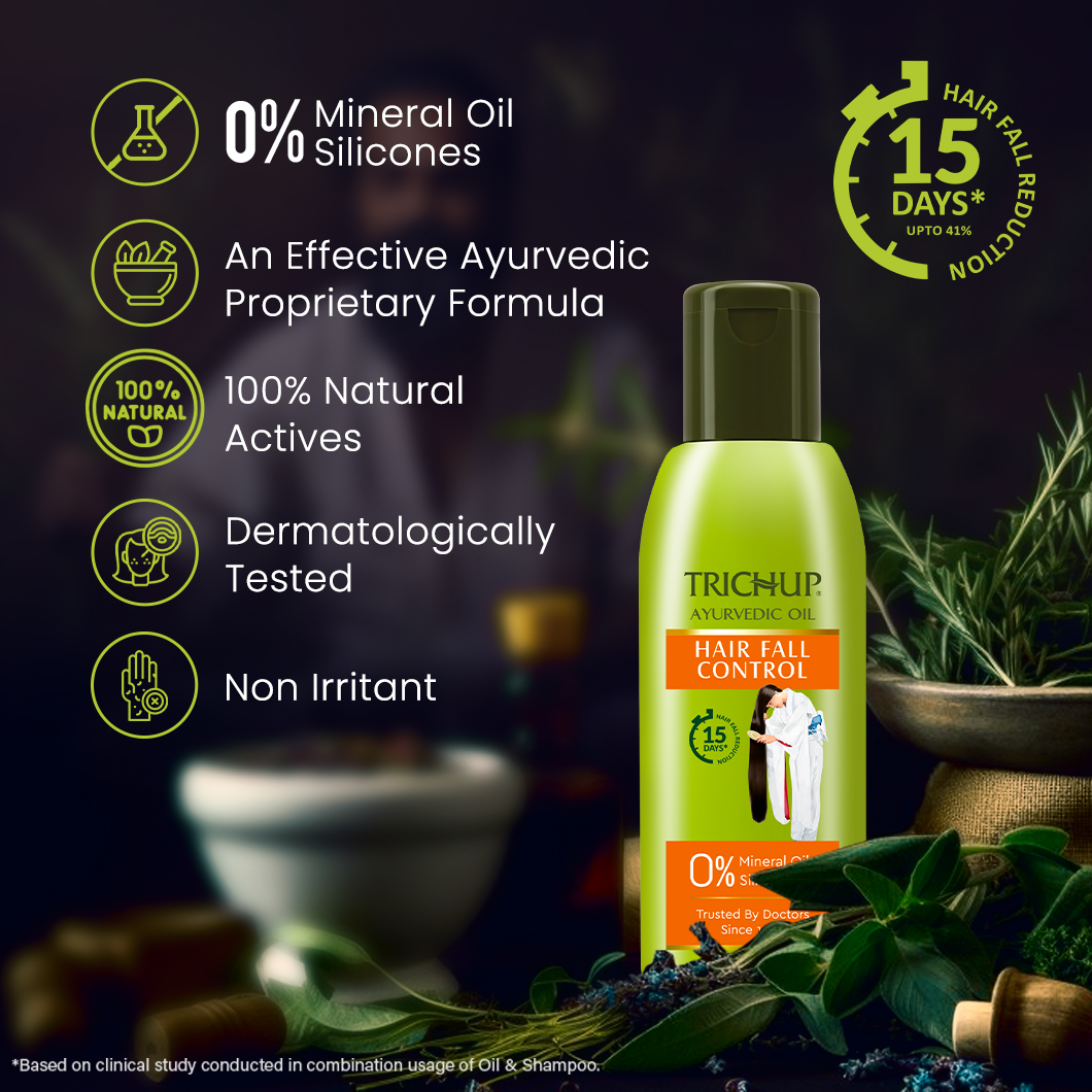 Trichup Hair Fall Control Oil 200ml, Shampoo 200ml & Cream 200ml