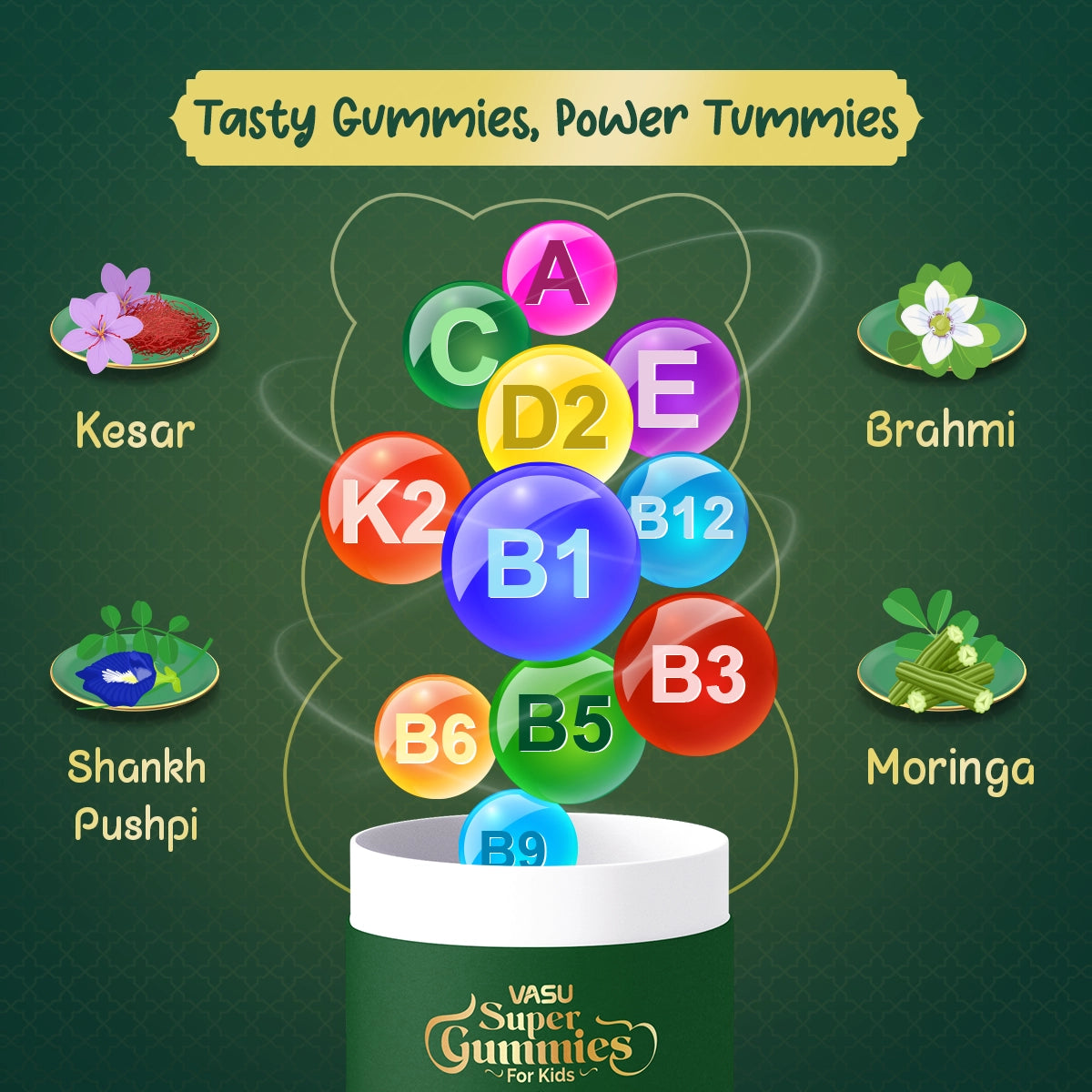 Vasu Super Gummies For Kids (Pack of 2 x 60 Gummies)