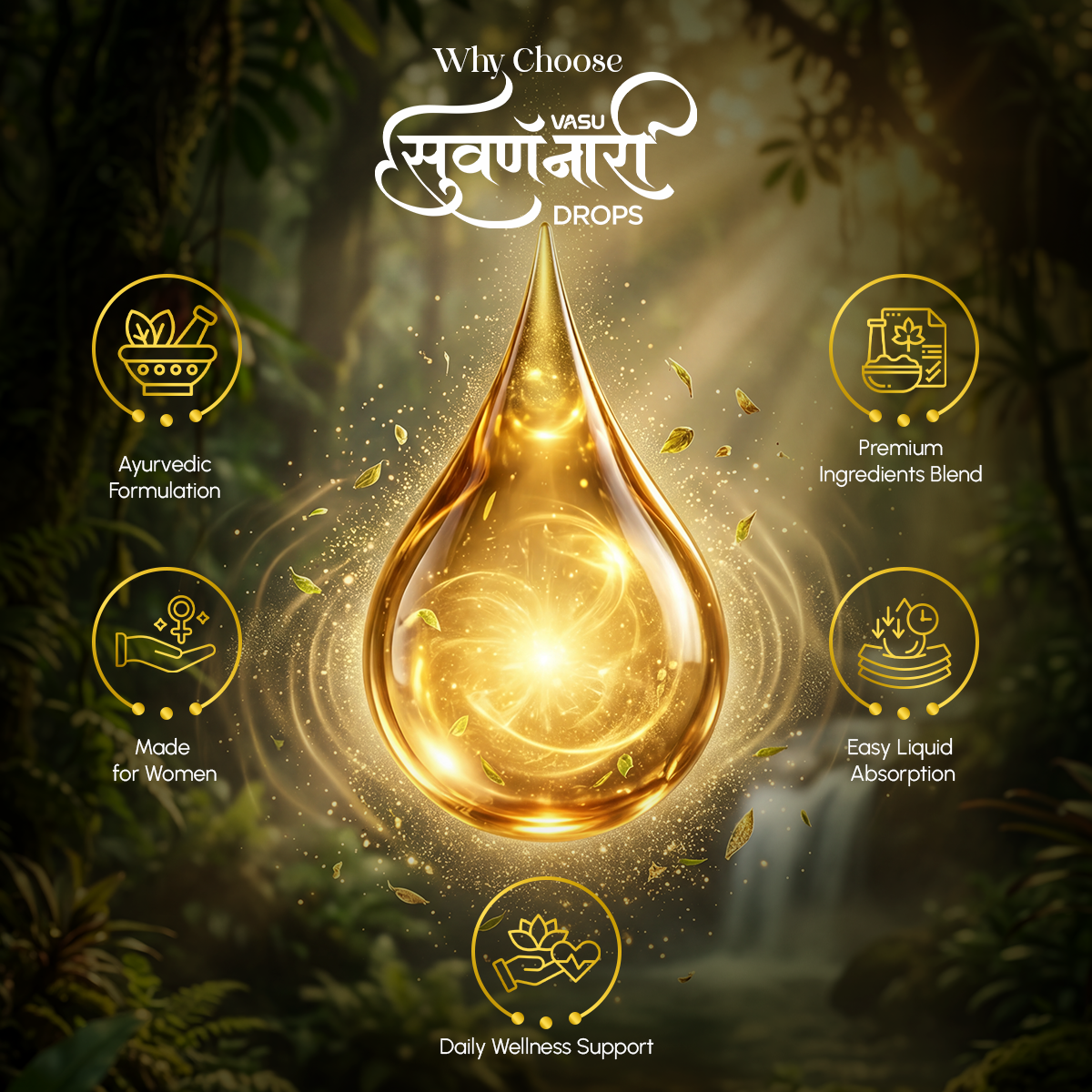 Vasu Swarnaprashan Drop (30ml) + Swarna Naari Drops (50ml) + Swarna Malish Baby Massage Oil (200ml) + Caspa Drops (30ml) + Merylact Granules (250g)